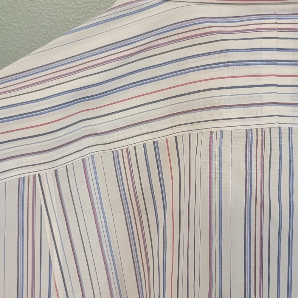 Tailorbyrd Mens Striped Multicolor Preppy‎ Coastal Button Front Size Large